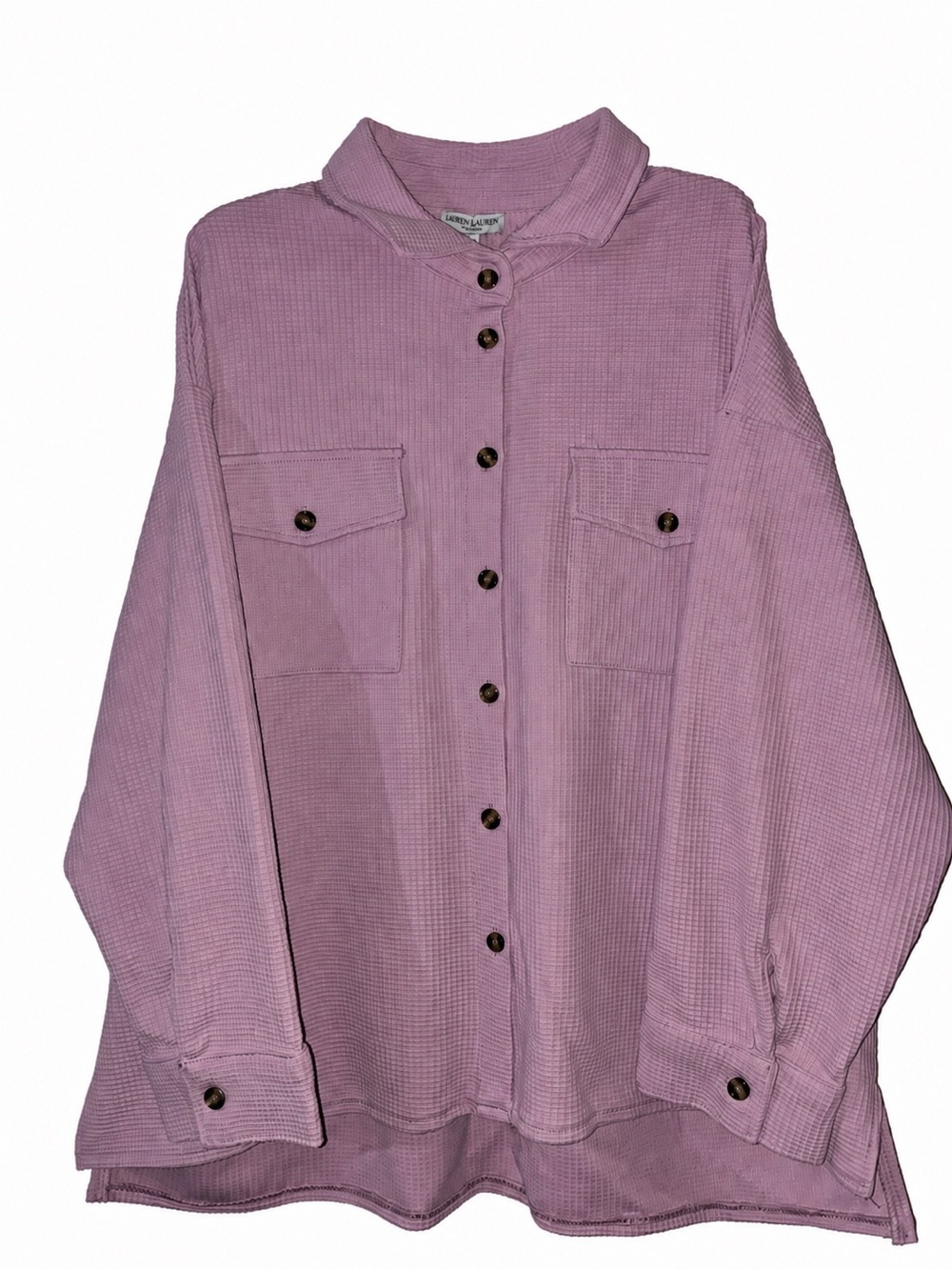 Sabrina Lauren New York Pink Waffle Knit Shacket | Women’s XL
